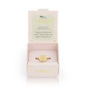 LUCKY FEATHER JEWELRY Virgo Zodiac Signet Ring