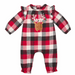 Mud Pie BABY CLOTHES 3-6MO Buffalo Check Reindeer One-Piece