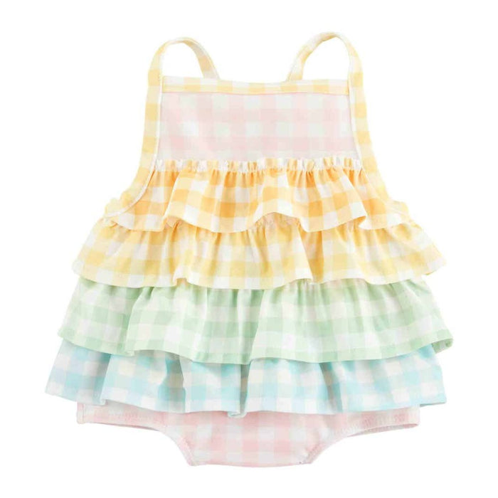 Mud Pie BABY CLOTHES Gingham Ruffle Swimsuit