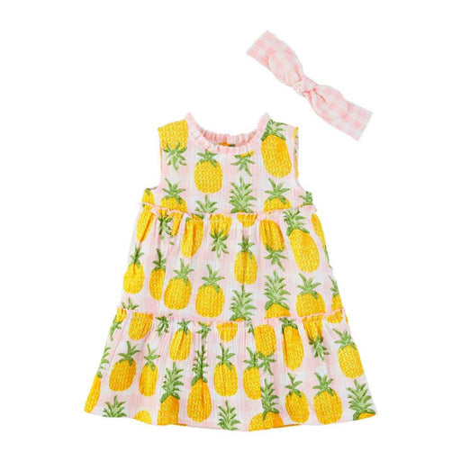 Mud Pie BABY CLOTHES Pineapple Dress & Headband Set