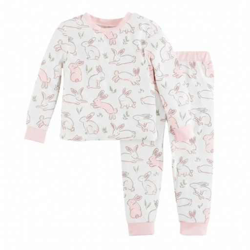 Mud Pie BABY CLOTHES Pink Bunny Pajama Set