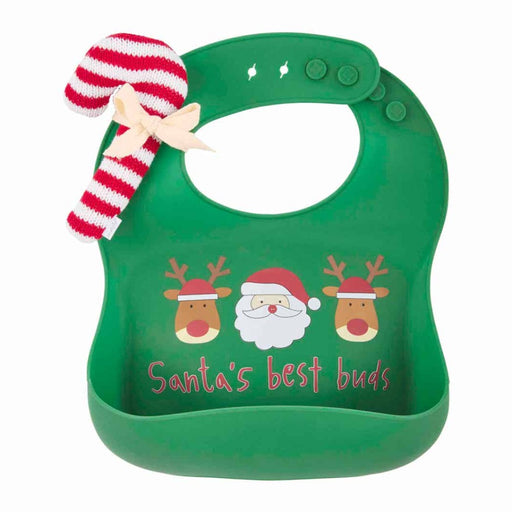 Mud Pie BIB Candy Cane Bib & Rattle Sets