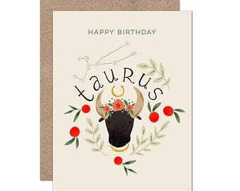 OLIVE & COMPANY CARDS TAURUS Zodiac Cards | Olive & Company