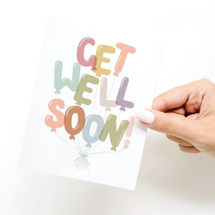 ONDERKAST STUDIO CARD Get Well Soon Balloons Greeting Card