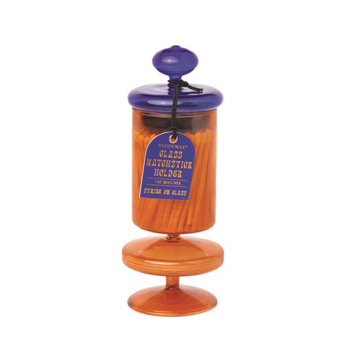PADDYWAX CANDLE AMBER WITH BLUE Glass Matchstick Holder