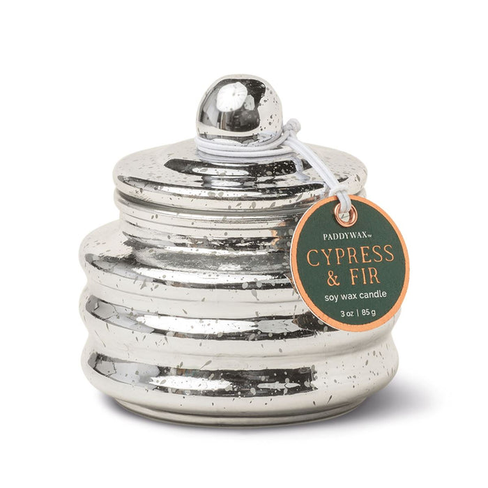 PADDYWAX CANDLE Paddywax Silver Mercury Beam 3 oz Candle | Cypress & Fir