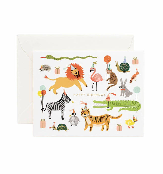 RIFLE PAPER HAPPY BIRTHDAY PARTY ANIMALS CARD - LOCAL FIXTURE