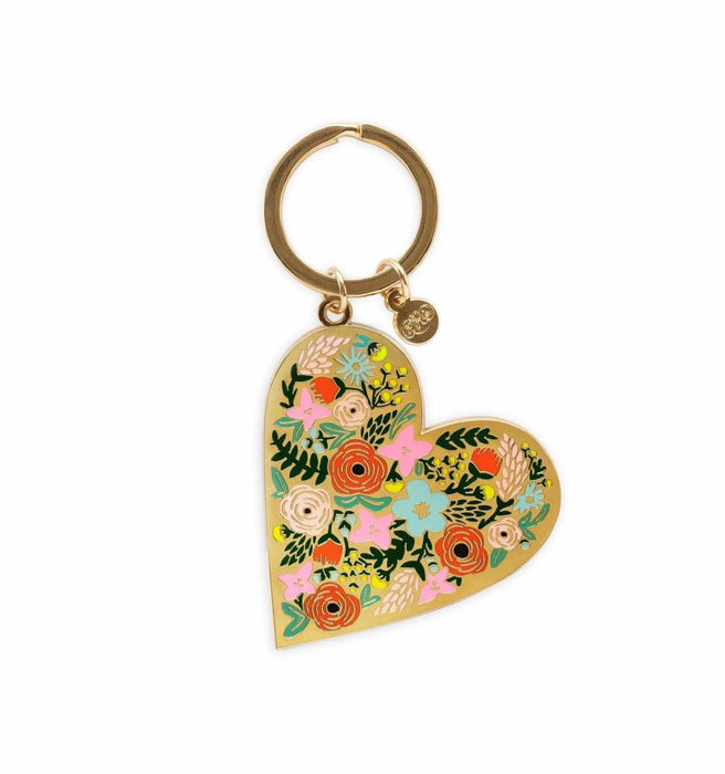 RIFLE PAPER FLORAL HEART ENAMEL KEYCHAIN - LOCAL FIXTURE