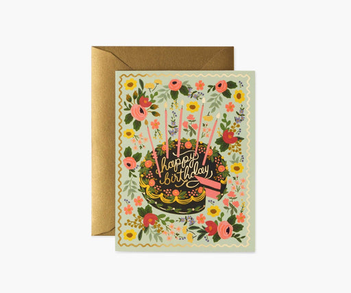 RIFLE PAPER COMPANY STATIONARY Floral Cake Birthday Greeting Card