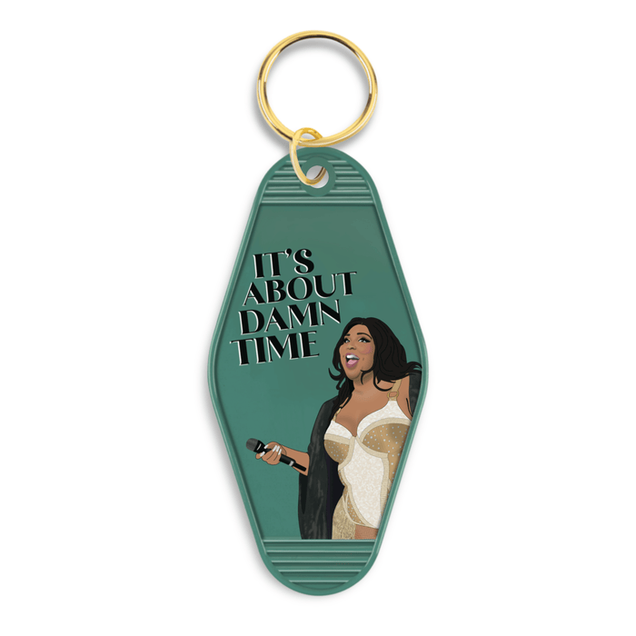 SHOP TRIMMINGS Keychain Lizzo It's About Damn Time Motel Keychain