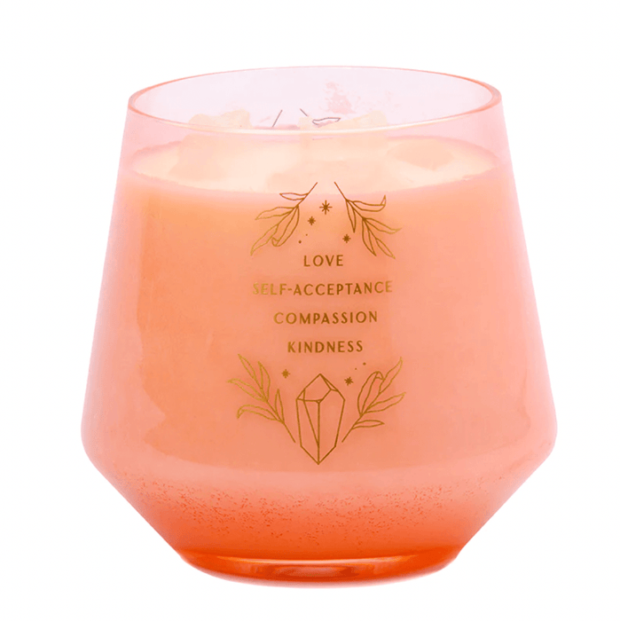 SIMON & SCHUSTER CANDLE Rose Quartz Scented Glass Candle