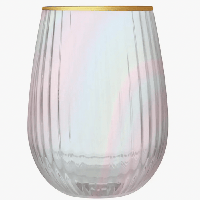 SLANT COLLECTIONS WINE GLASS Beveled Stemless - Iridescent