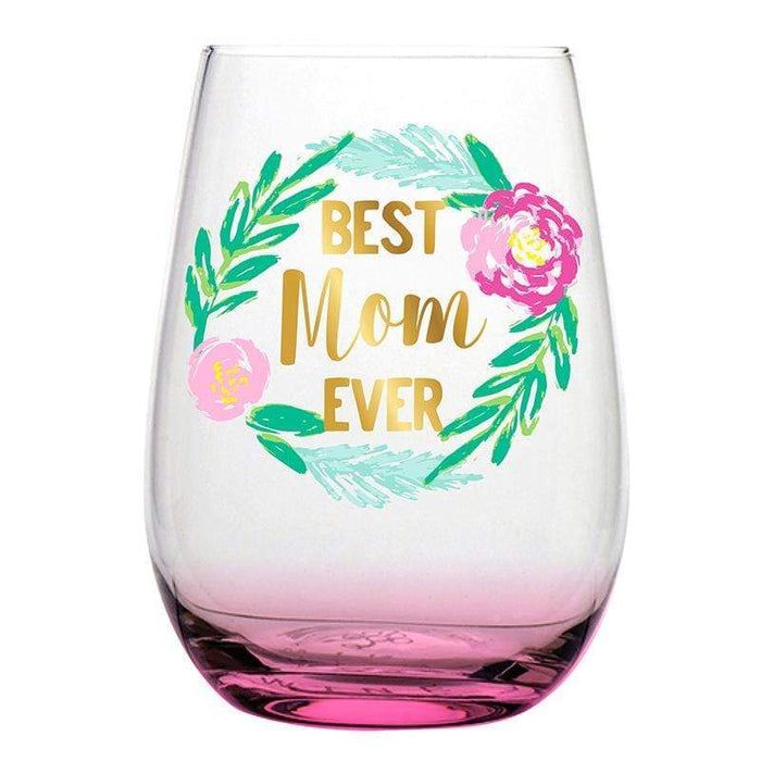 SLANT COLLECTIONS WINE GLASS Stemless Wine Glass | Best Mom Wreath