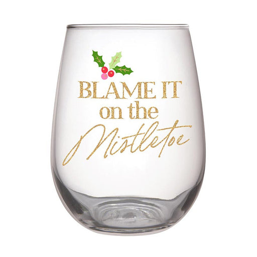 SLANT COLLECTIONS WINE GLASS Stemless Wine Glass | Blame it on the Mistletoe