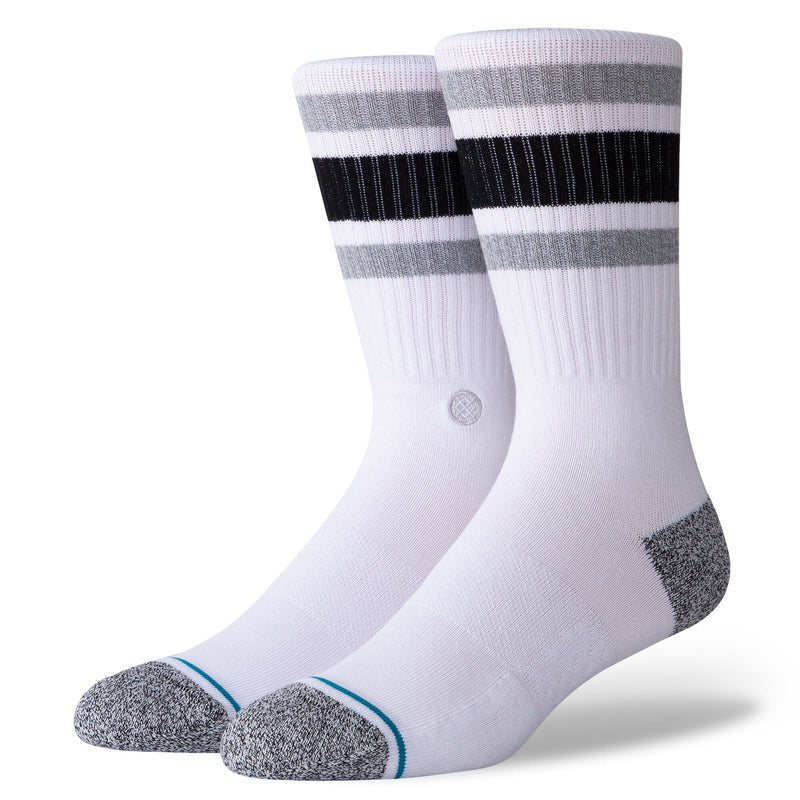 STANCE SOCKS LARGE / WHITE Boyd Stripe Crew Socks