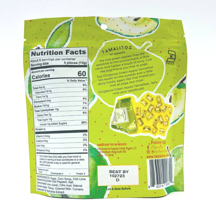 SUGAROX CANDY STUDIO LLC CANDY Tamalitoz | Gorgeous Green Apple