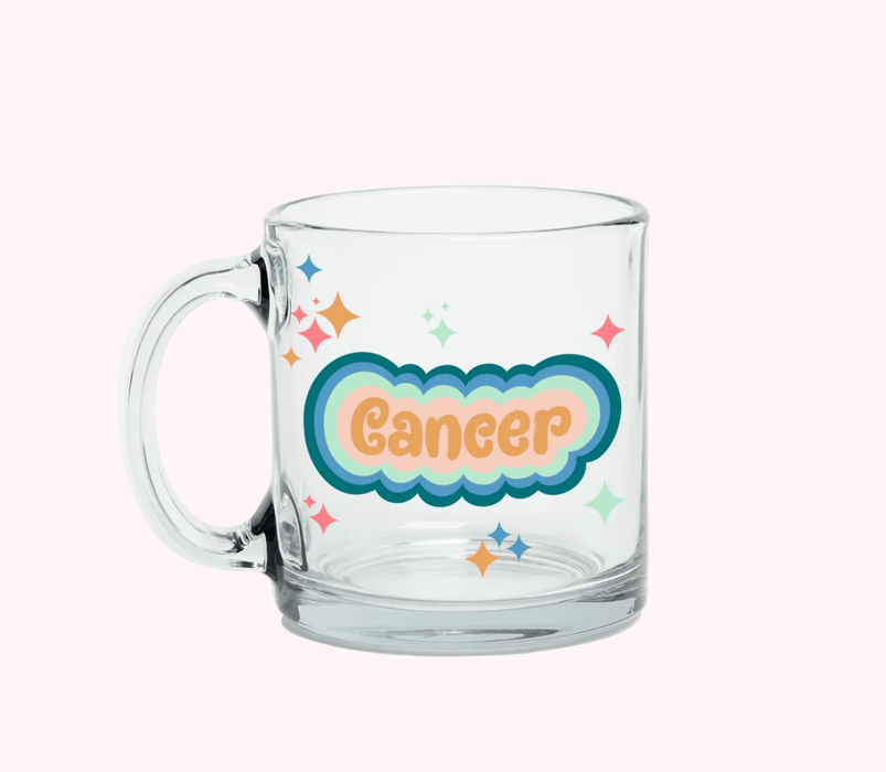 TALKING OUT OF TURN MUGS Cancer Astrology Clear Glass Mug