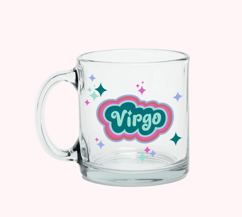 TALKING OUT OF TURN MUGS Virgo Astrology Clear Glass Mug