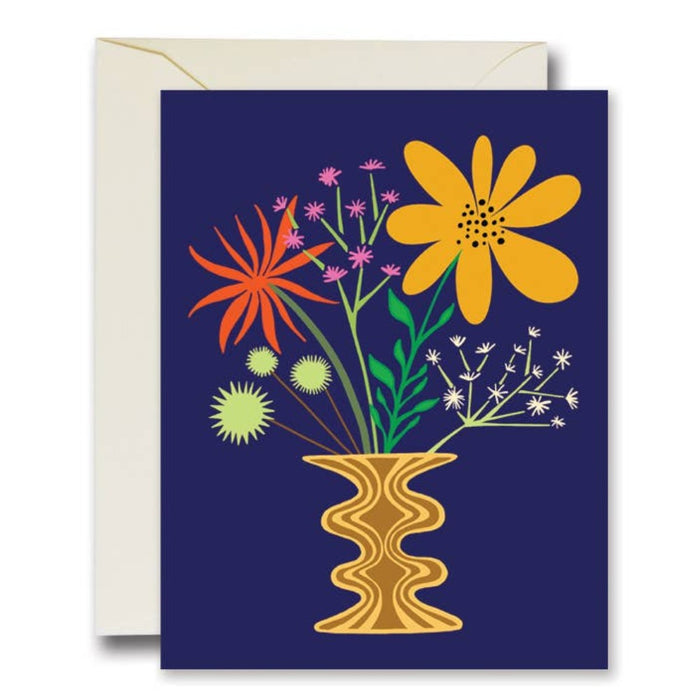 THE RAINBOW VISION CARD Friendly Flowers Navy Card