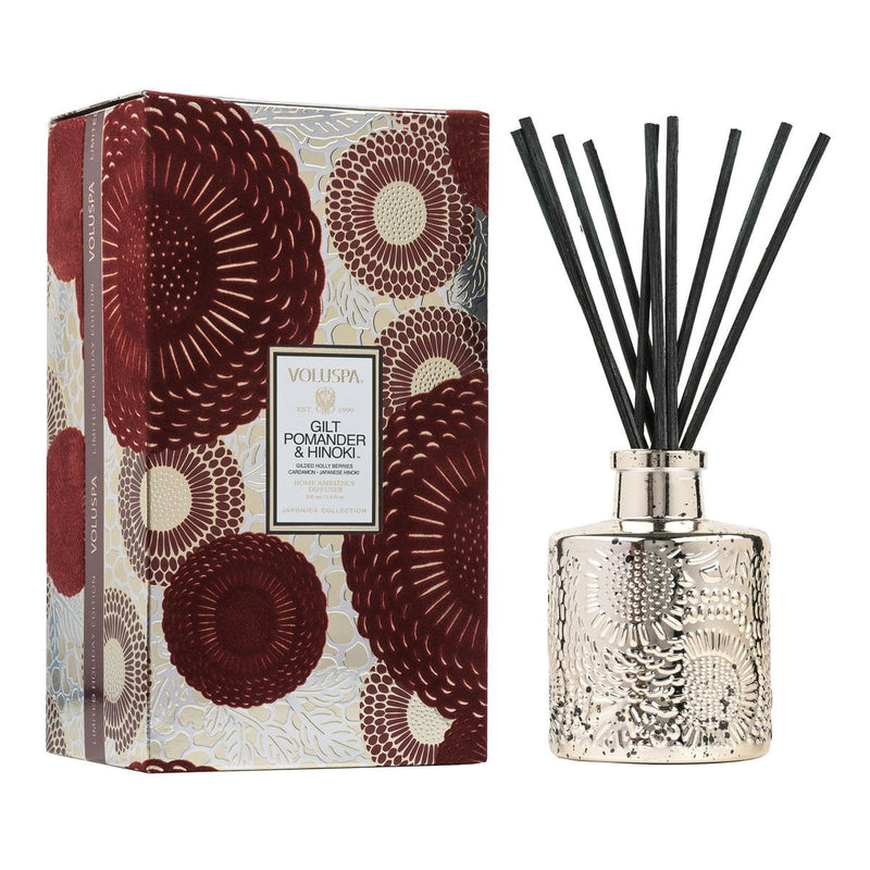 VOLUSPA DIFFUSER Gilt Pomander & Hinoki | Reed Diffuser