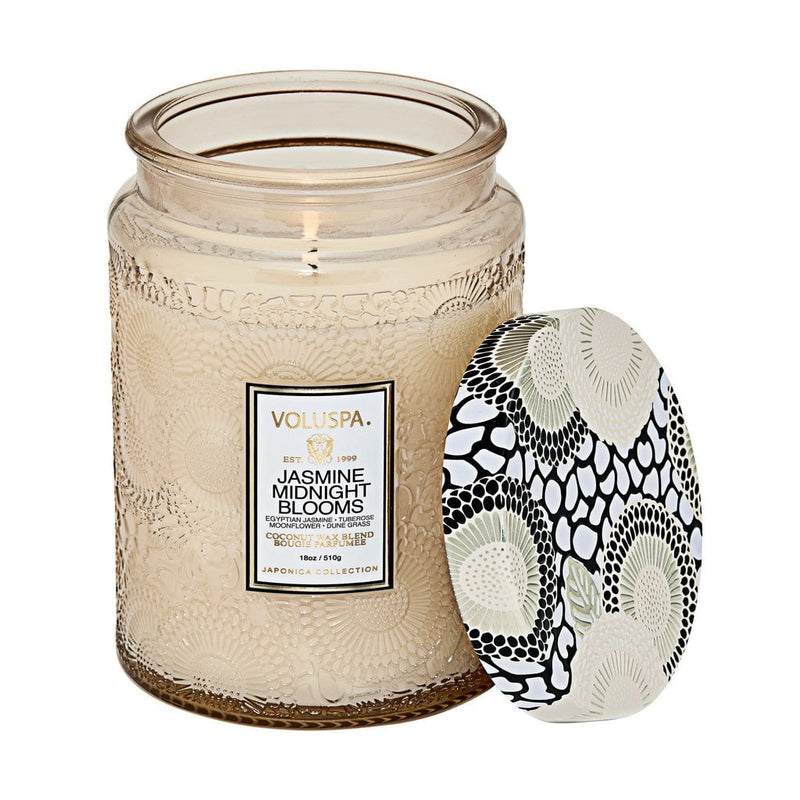 VOLUSPA HOME JASMINE MIDNIGHT BLOOMS | LARGE JAR CANDLE