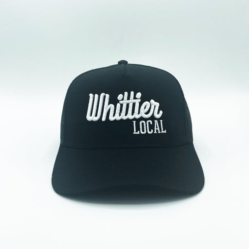 WHITTIER LOCAL HATS Black Whittier Local Puff A-Frame Trucker Hat