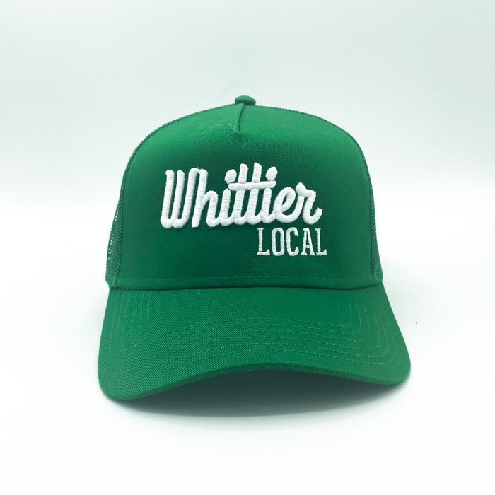 WHITTIER LOCAL HATS Kelly Green Whittier Local Puff A-Frame Trucker Hat