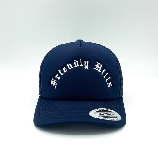 WHITTIER LOCAL Hats Navy Blue Friendly Hills Foam Trucker Hat