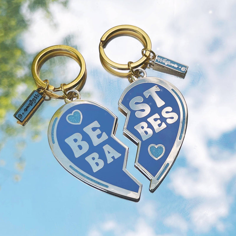 WILDFLOWER + CO. Keychain Best Babes Split Heart Keychains