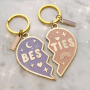 WILDFLOWER + CO. Keychain Besties Split Heart Keychain | Pink & Lilac
