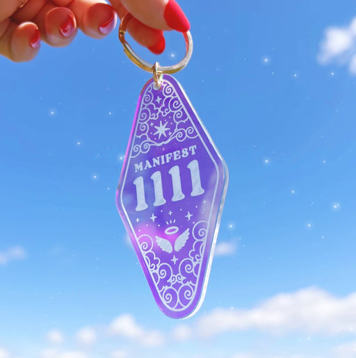 WILDFLOWER + CO. Keychain MANIFEST Angel Number Motel Keychains