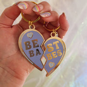 WILDFLOWER + CO. Keychain Best Babes Split Heart Keychains
